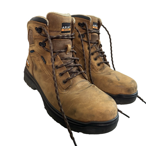 Ariat Composite Toe Waterproof Work Boots Brown Leather Mens Size 11 EE preowned - Picture 1 of 9